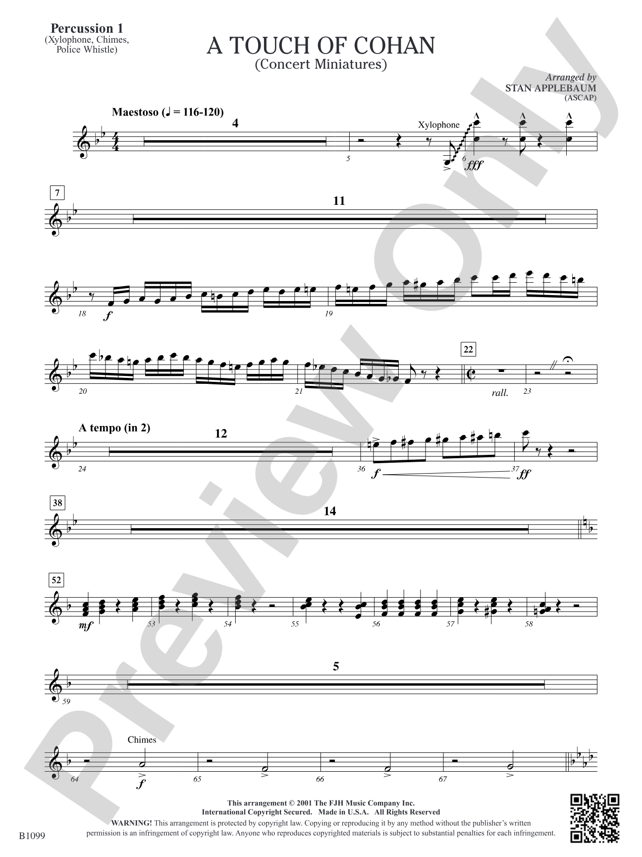 A Touch of Cohan: Percussion 1