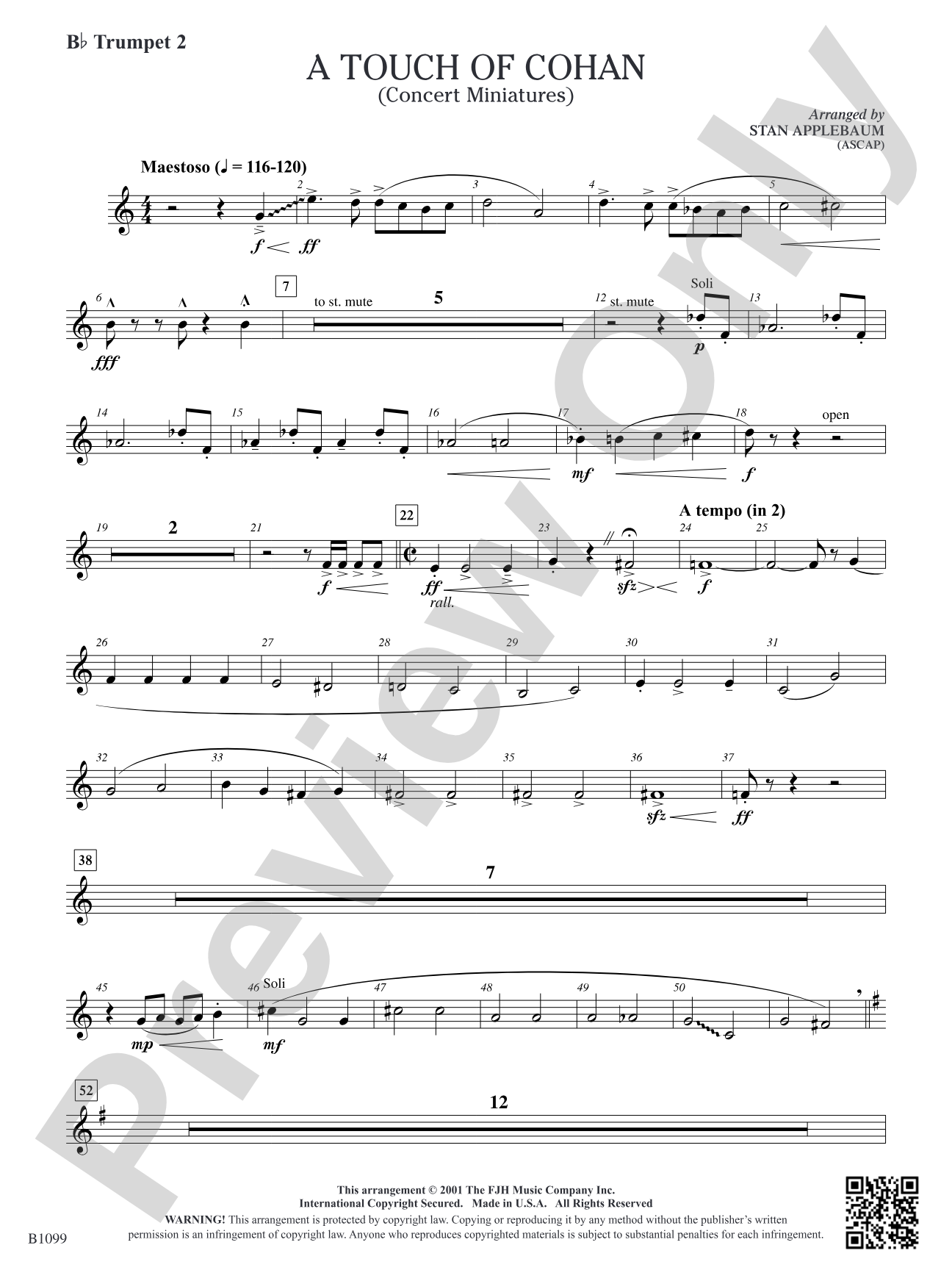 A Touch of Cohan: B-flat Trumpet 2
