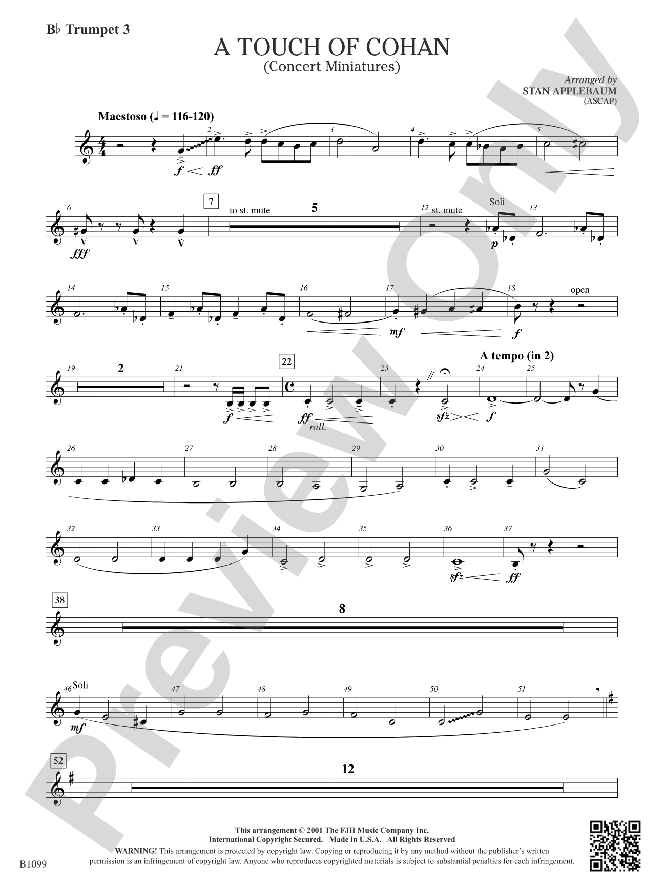 A Touch of Cohan: B-flat Trumpet 3