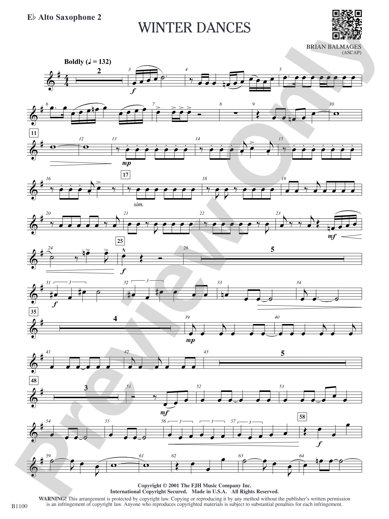 Winter Dances: E-flat Alto Saxophone 2