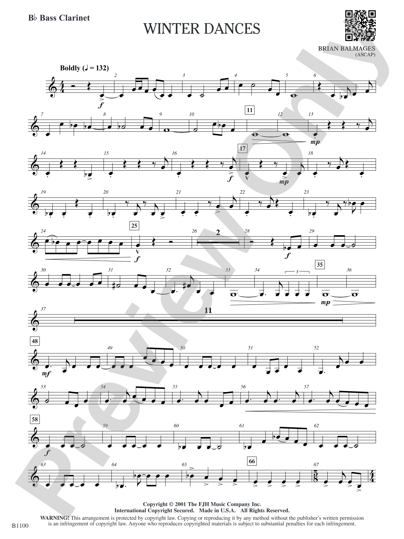 Winter Dances: B-flat Bass Clarinet