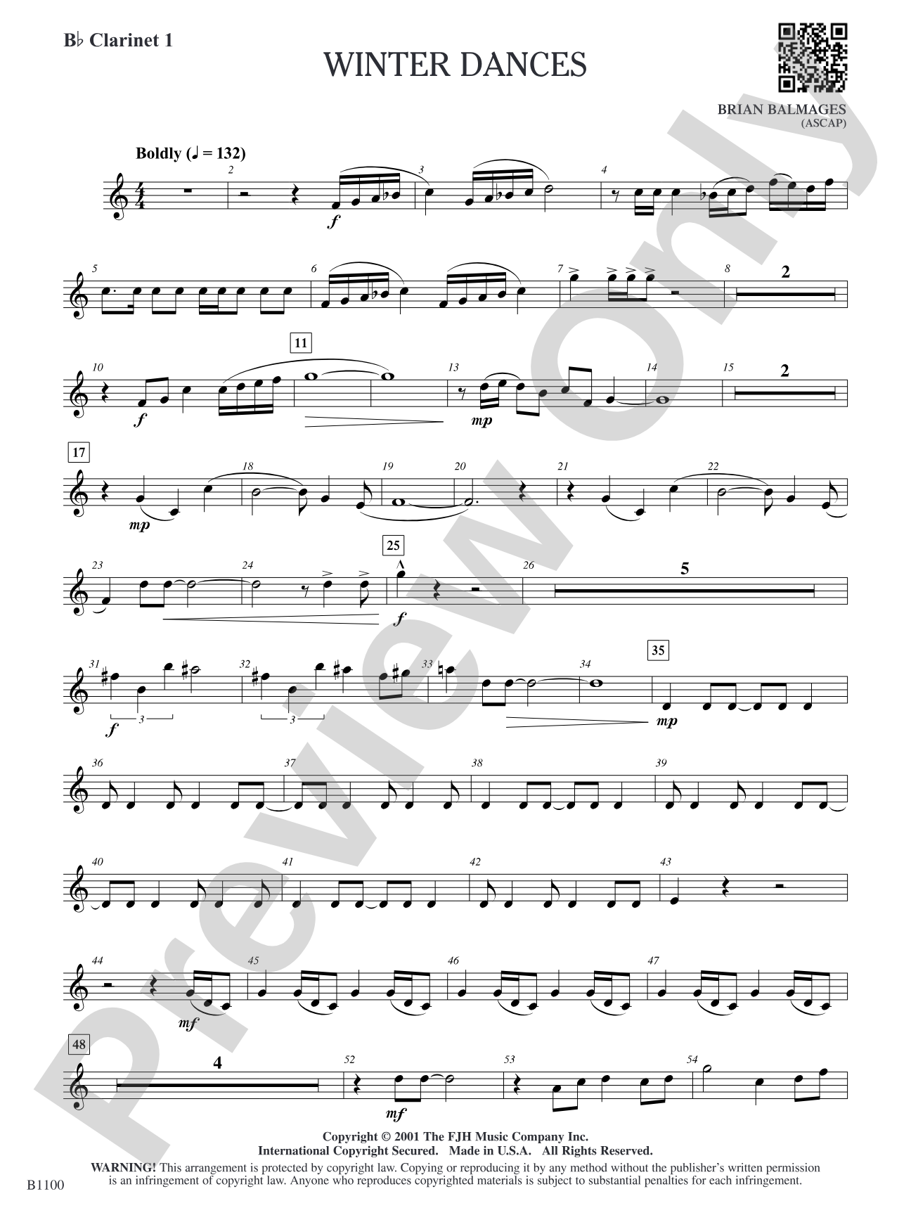 Winter Dances: B-flat Clarinet 1