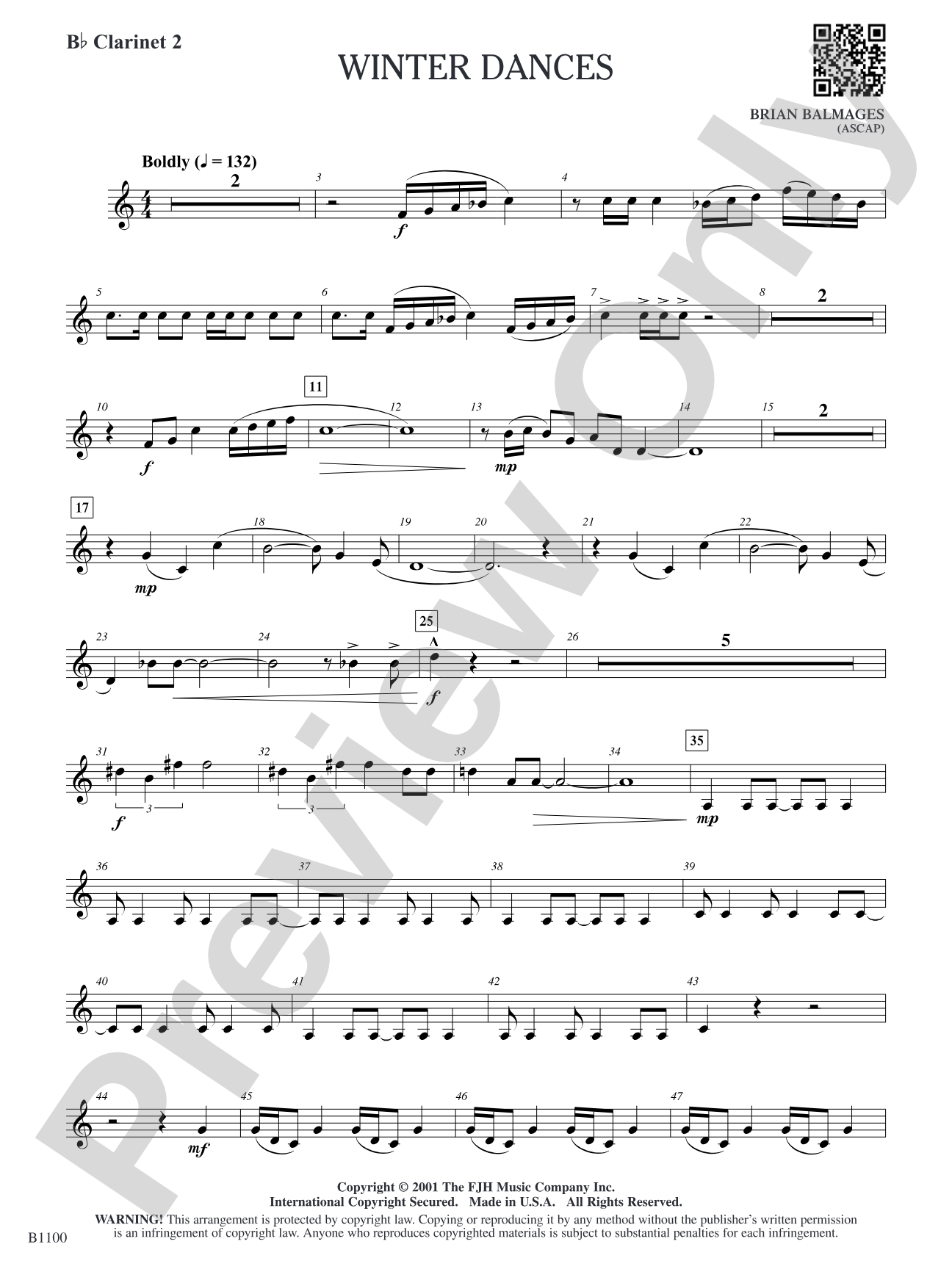 Winter Dances: B-flat Clarinet 2