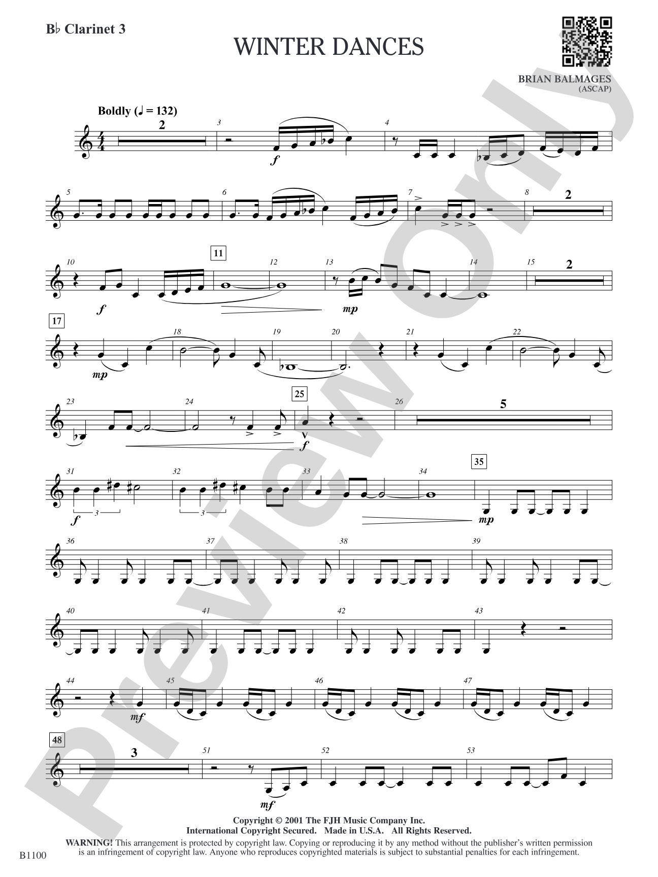 Winter Dances: B-flat Clarinet 3