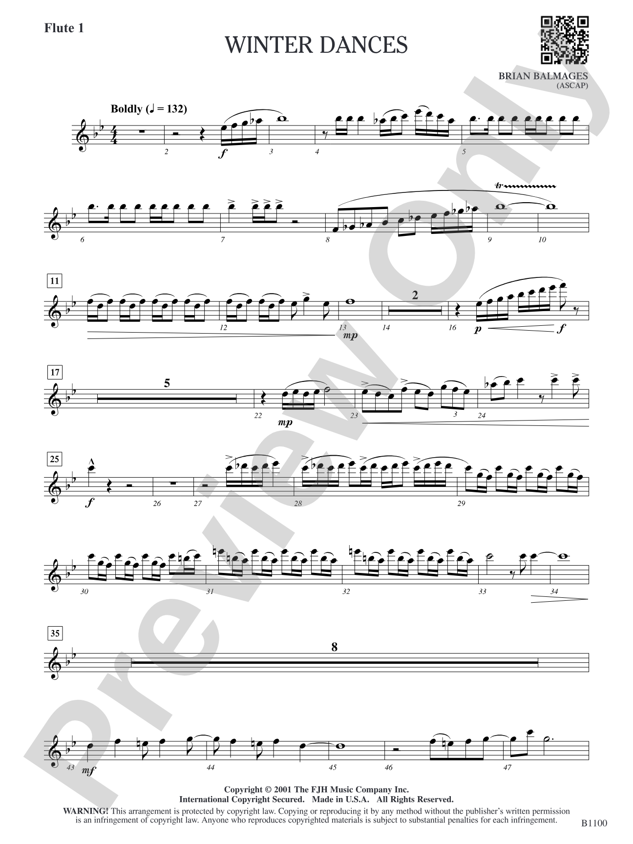 Winter Dances: Flute 1
