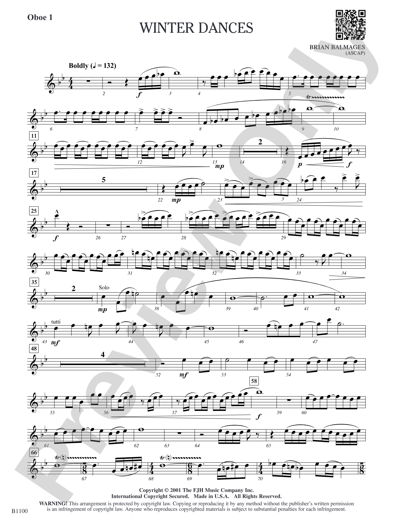 Winter Dances: Oboe 1