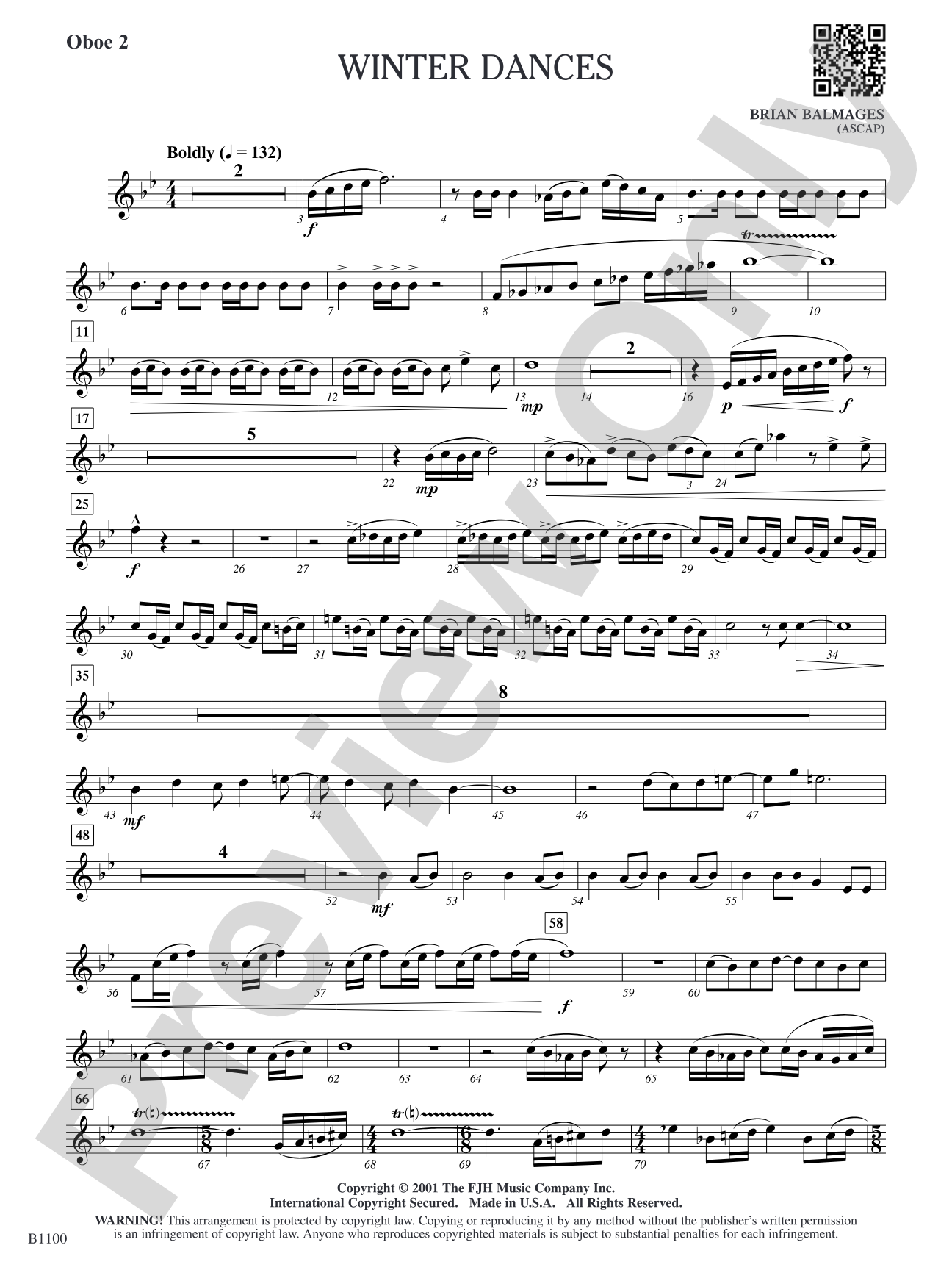 Winter Dances: Oboe 2