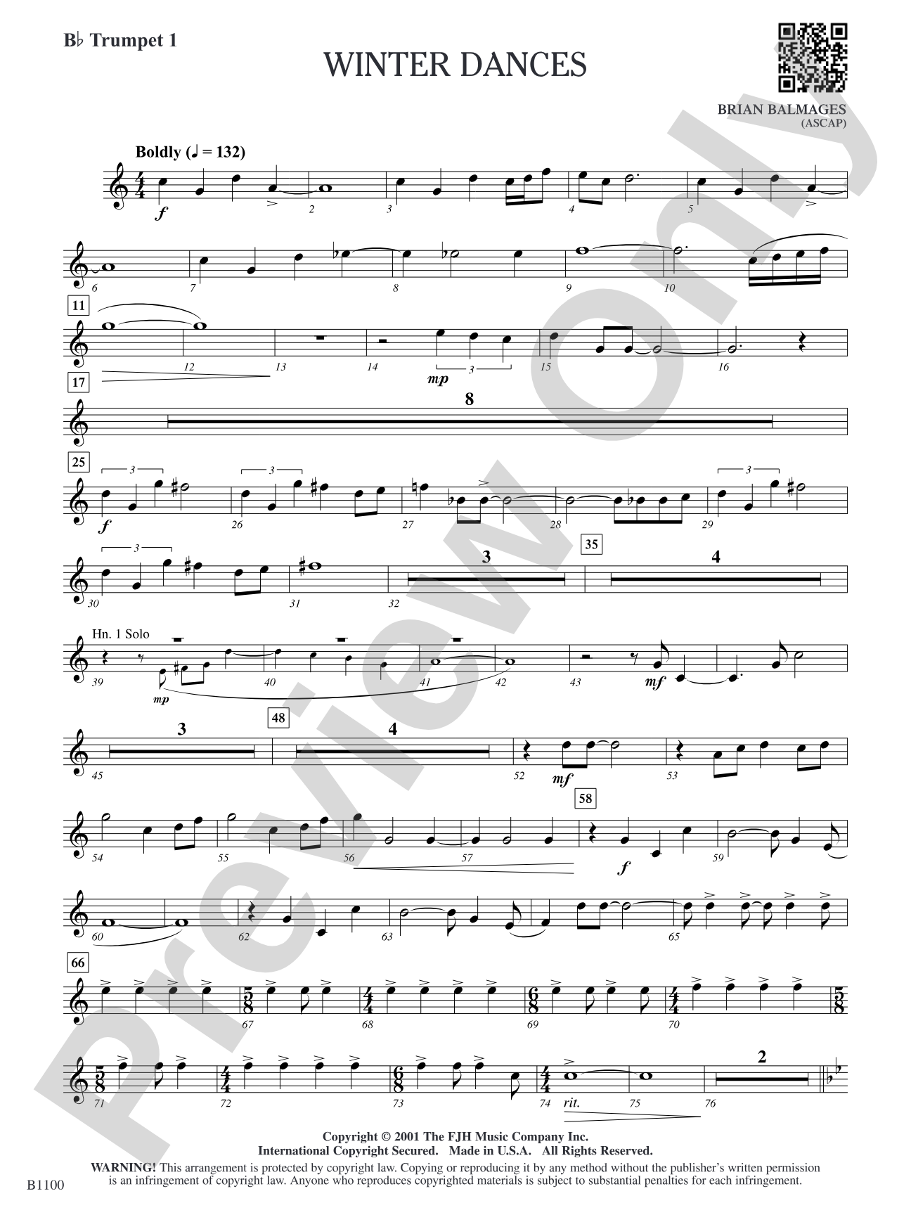 Winter Dances: B-flat Trumpet 1