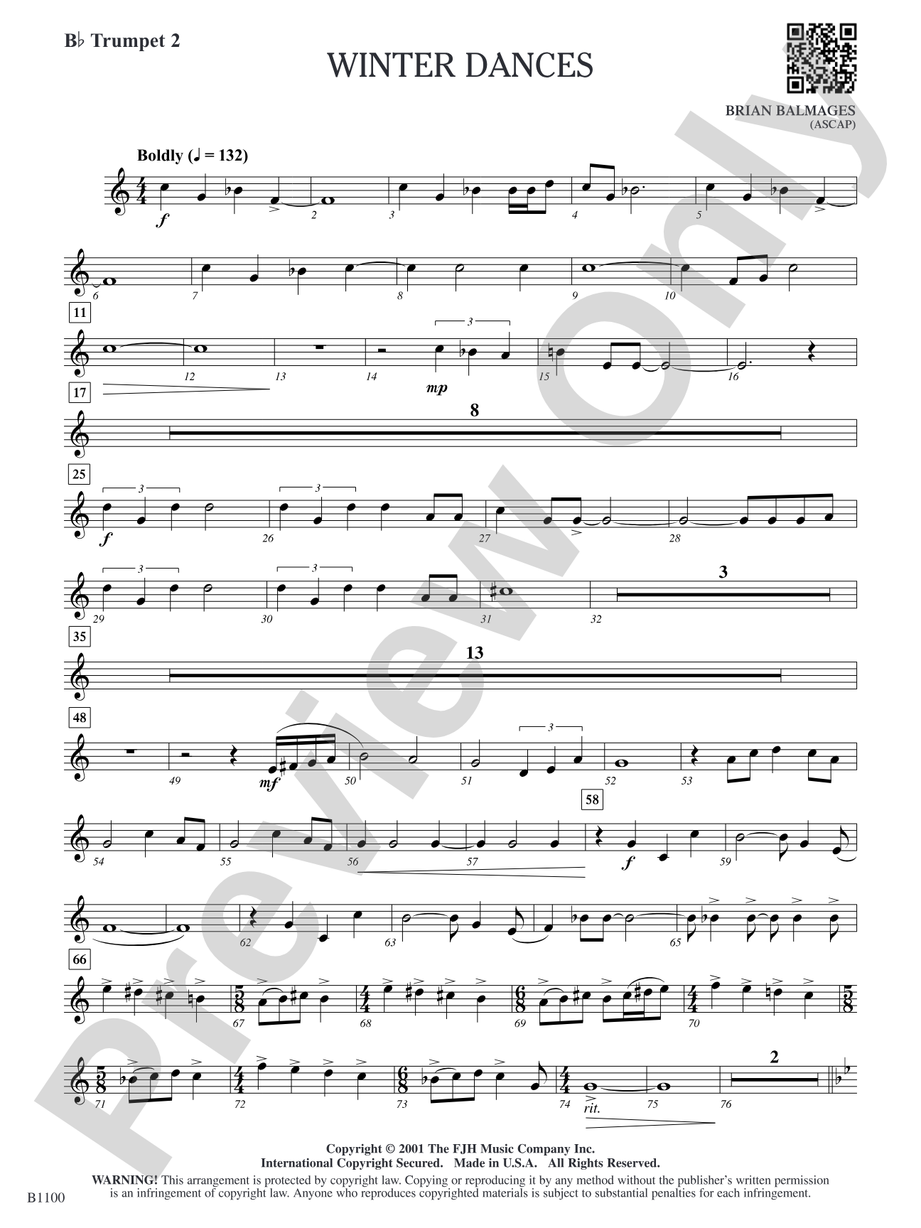 Winter Dances: B-flat Trumpet 2