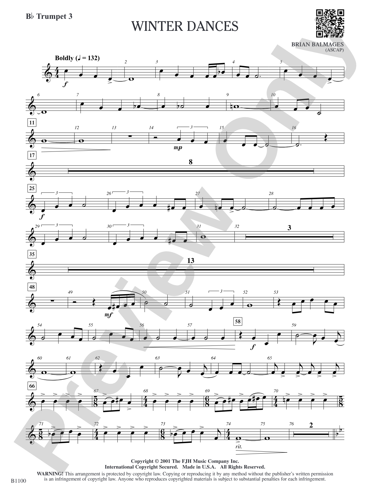 Winter Dances: B-flat Trumpet 3