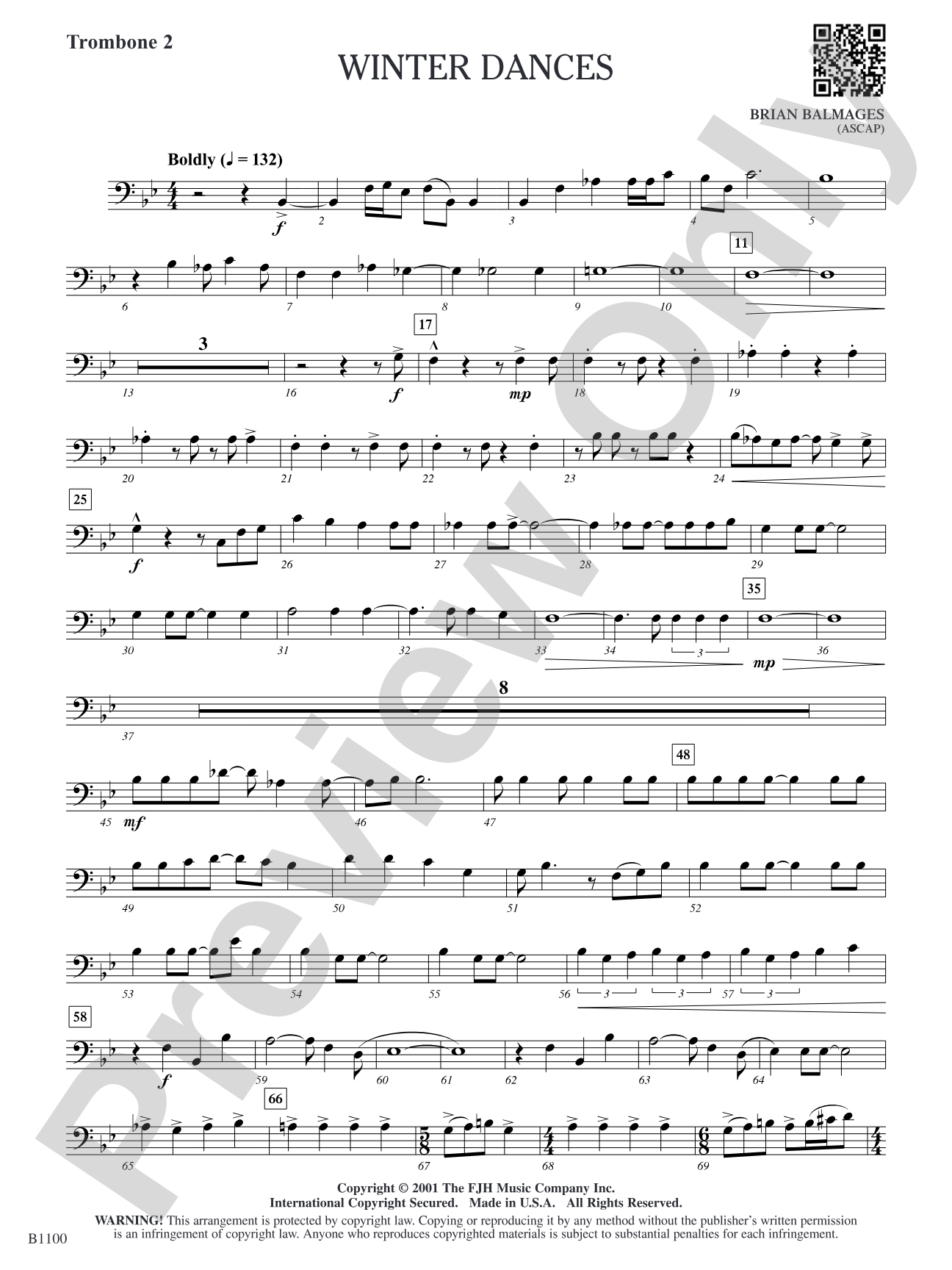 Winter Dances: Trombone 2