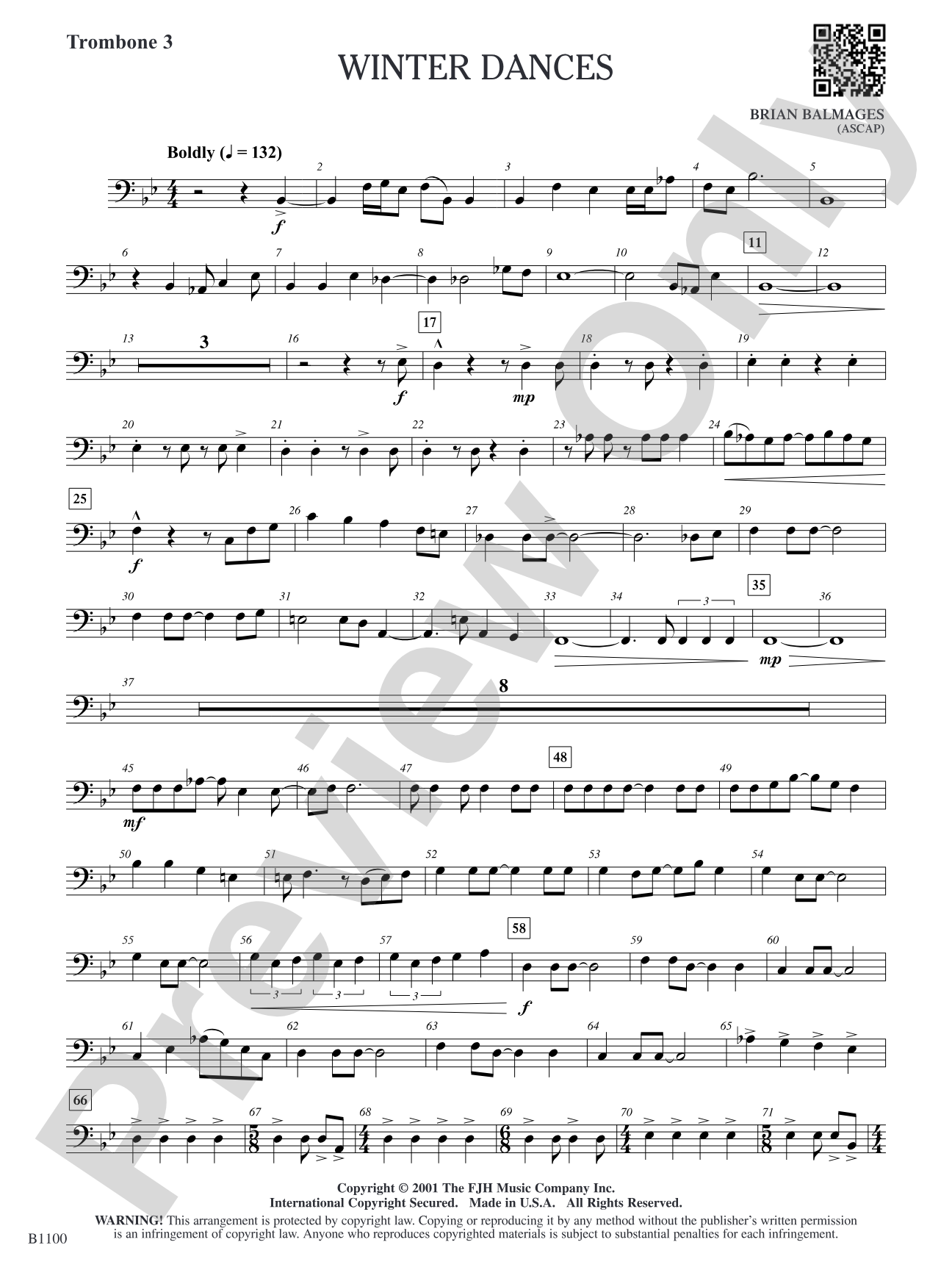 Winter Dances: Trombone 3