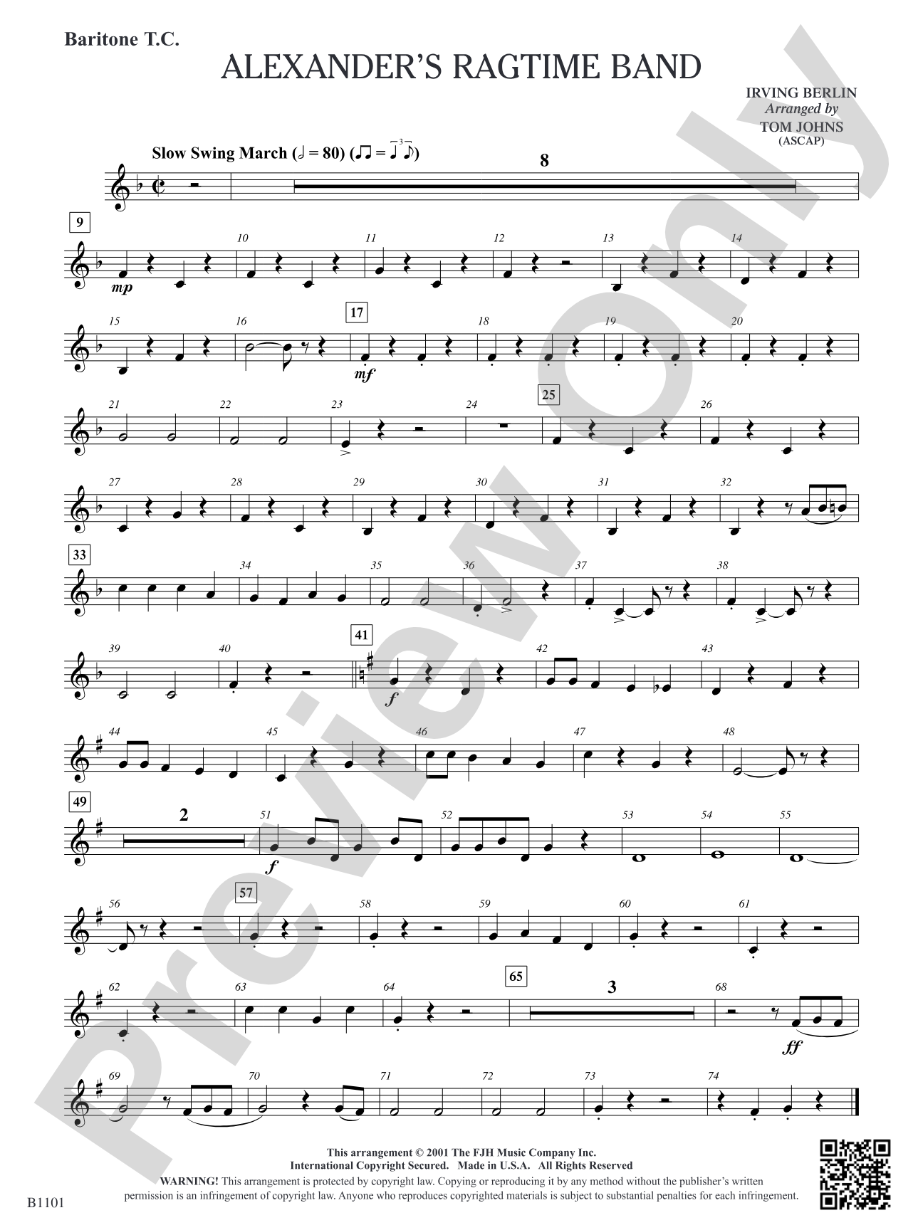 Alexander's Ragtime Band: Baritone T.C.