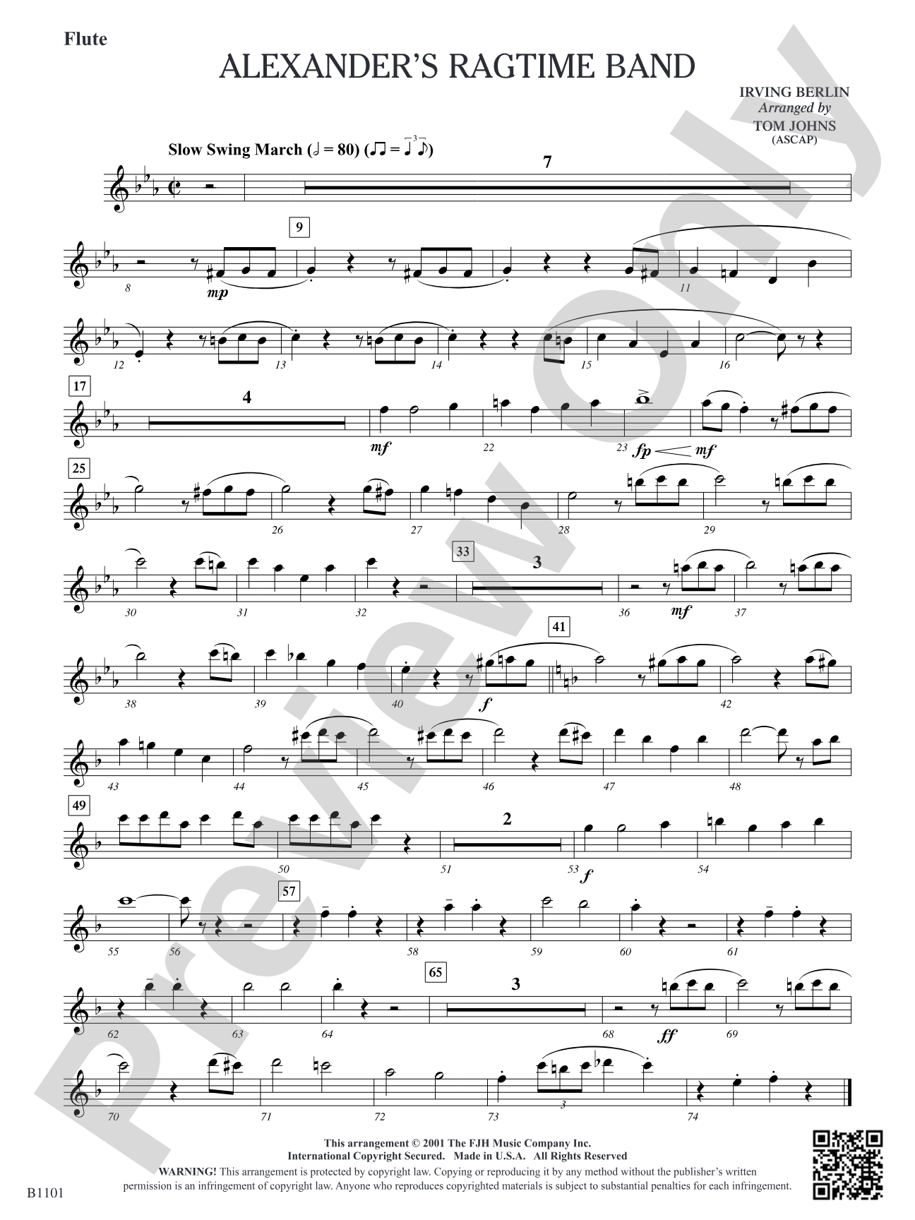 Alexander's Ragtime Band: Flute