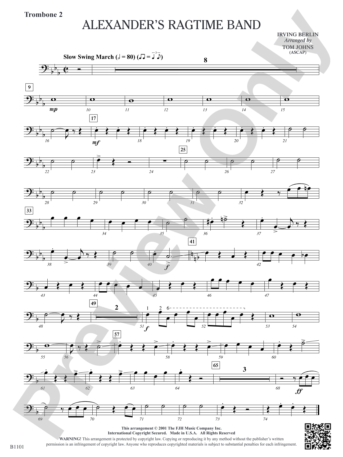 Alexander's Ragtime Band: Trombone 2