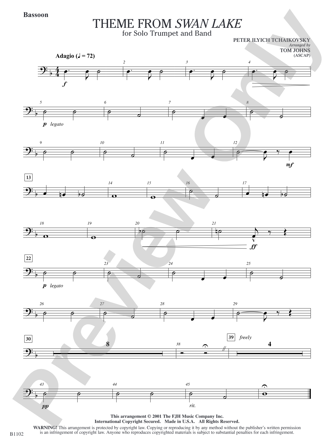 Theme from Swan Lake: Bassoon