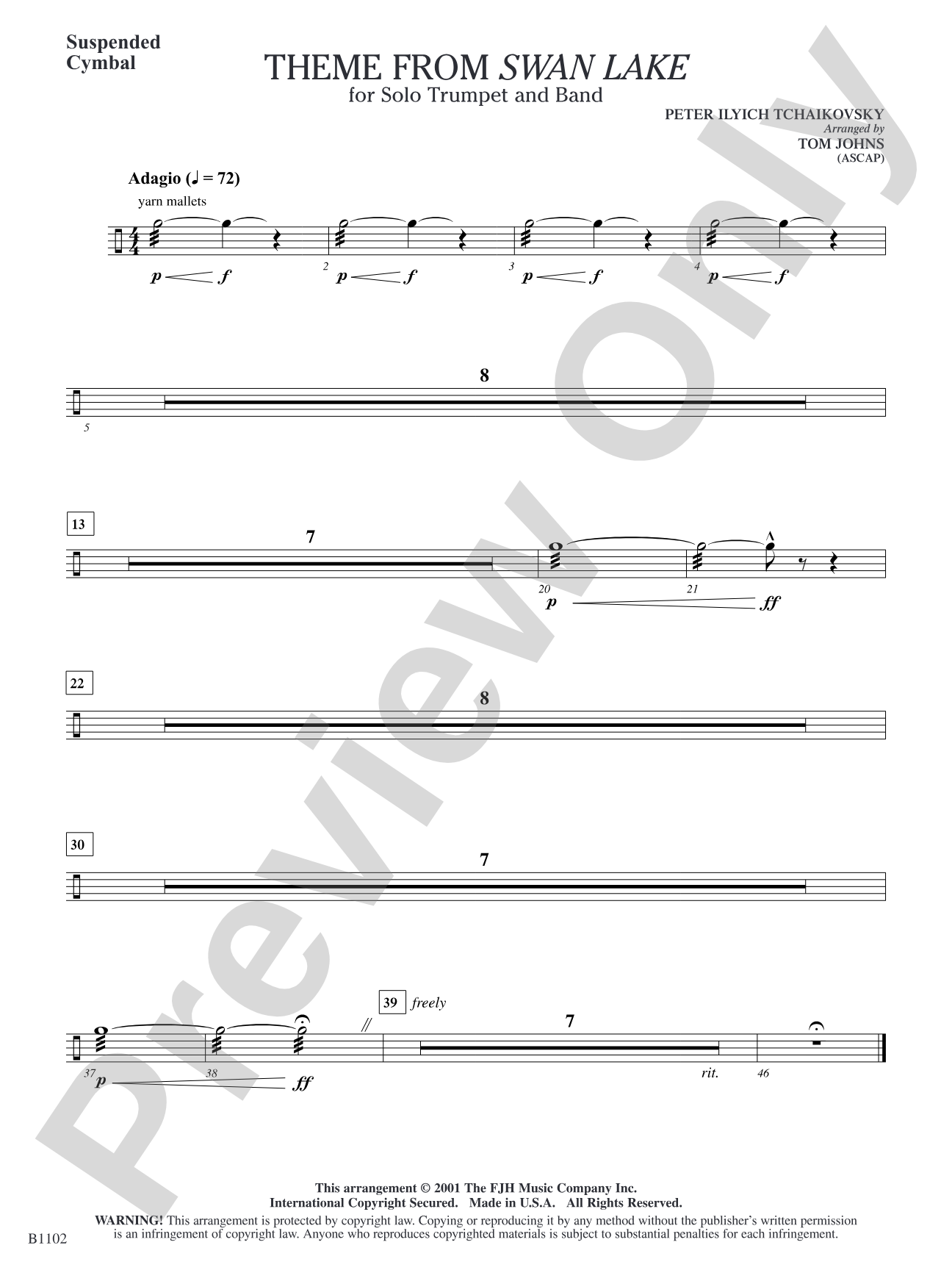 Theme from Swan Lake: Suspended Cymbal
