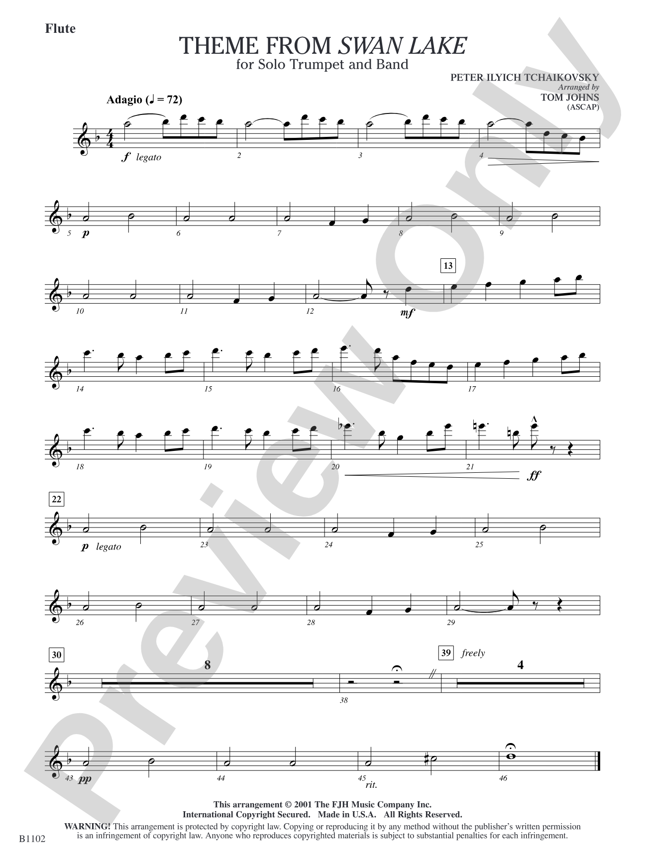 Theme from Swan Lake: Flute
