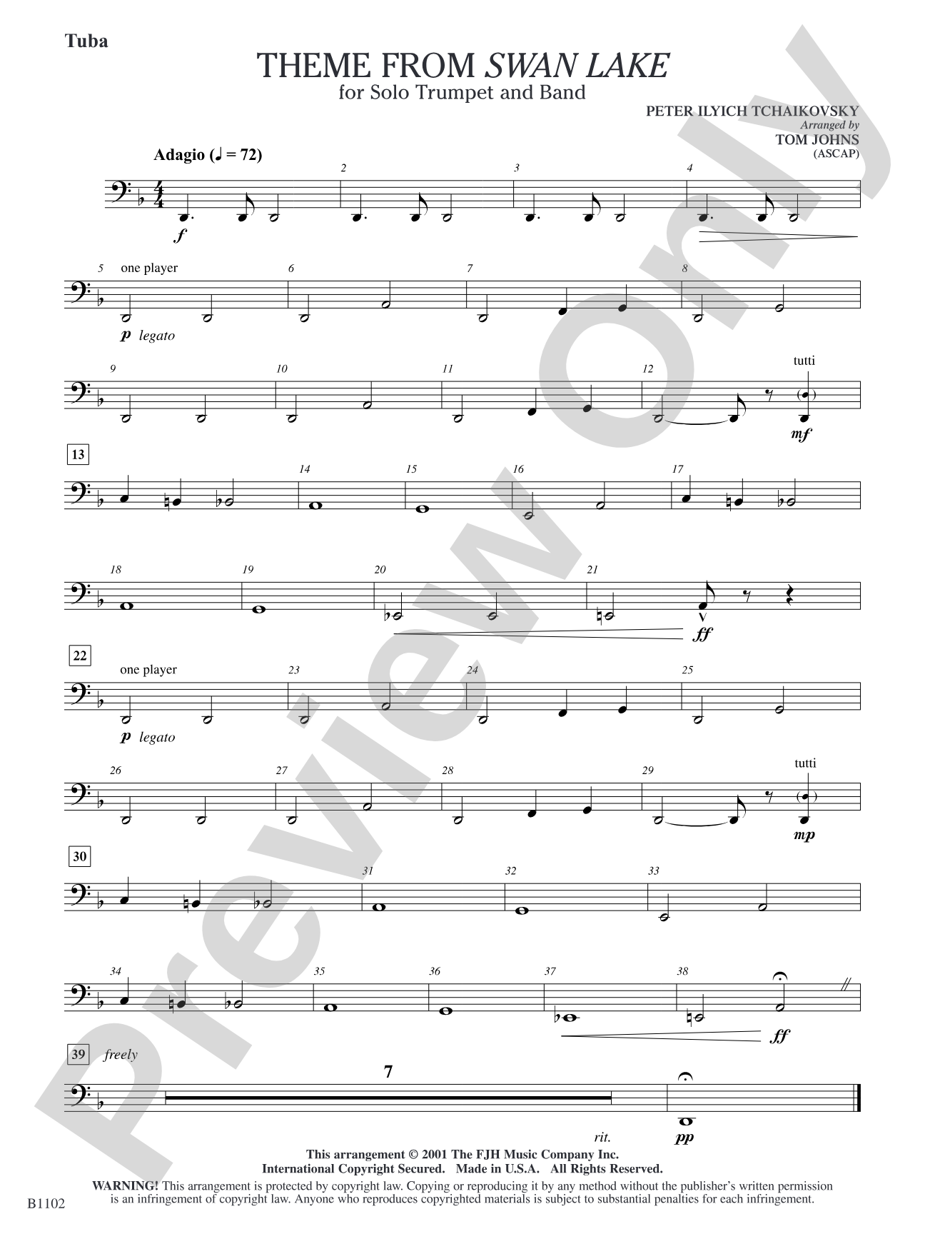 Theme from Swan Lake: Tuba