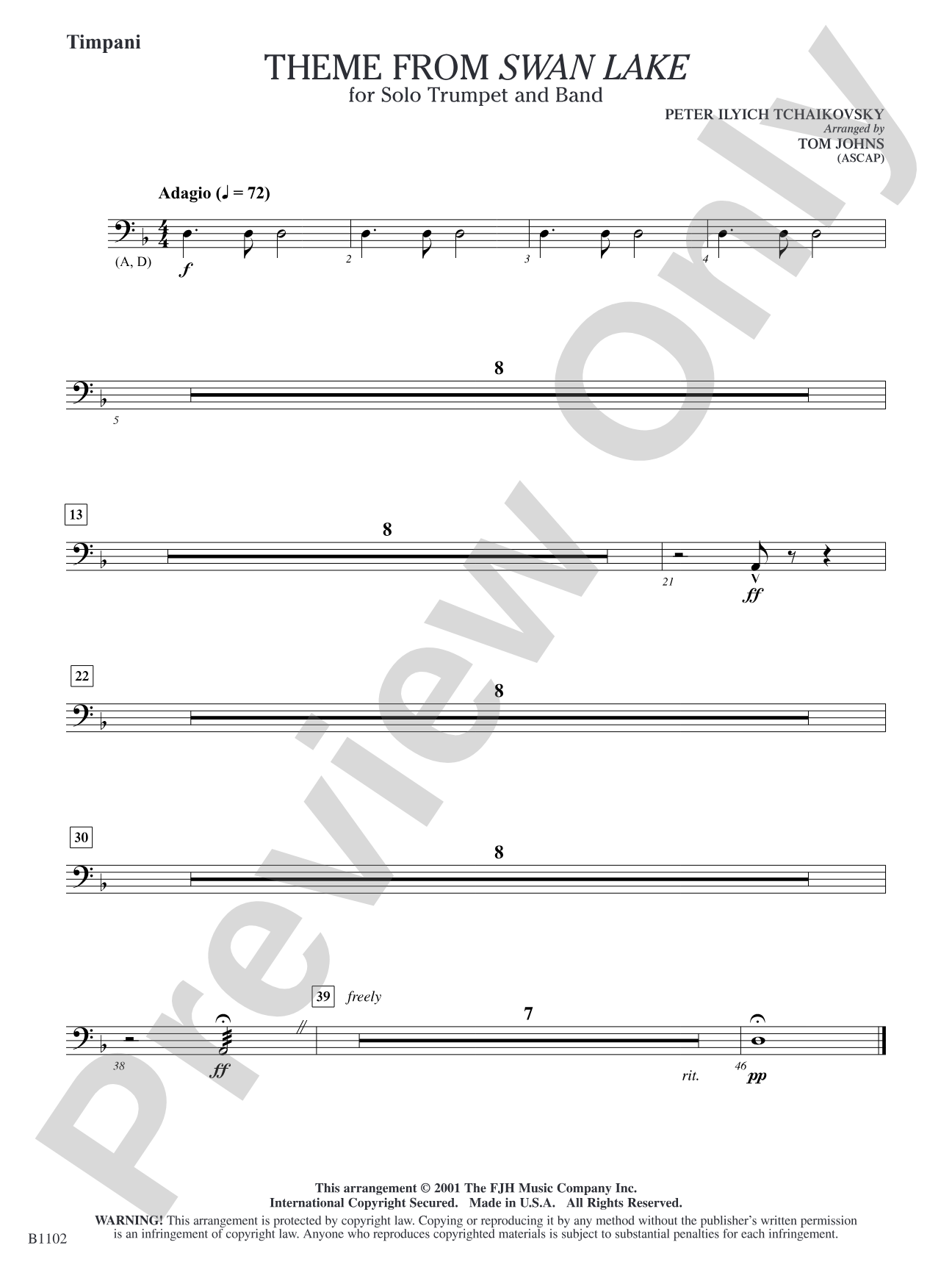 Theme from Swan Lake: Timpani