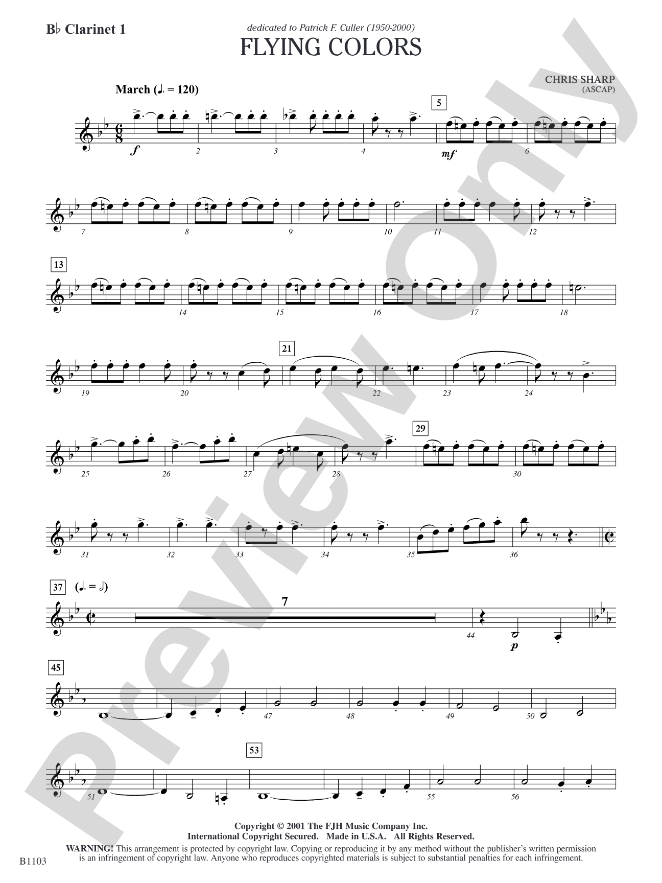 Flying Colors: B-flat Clarinet 1