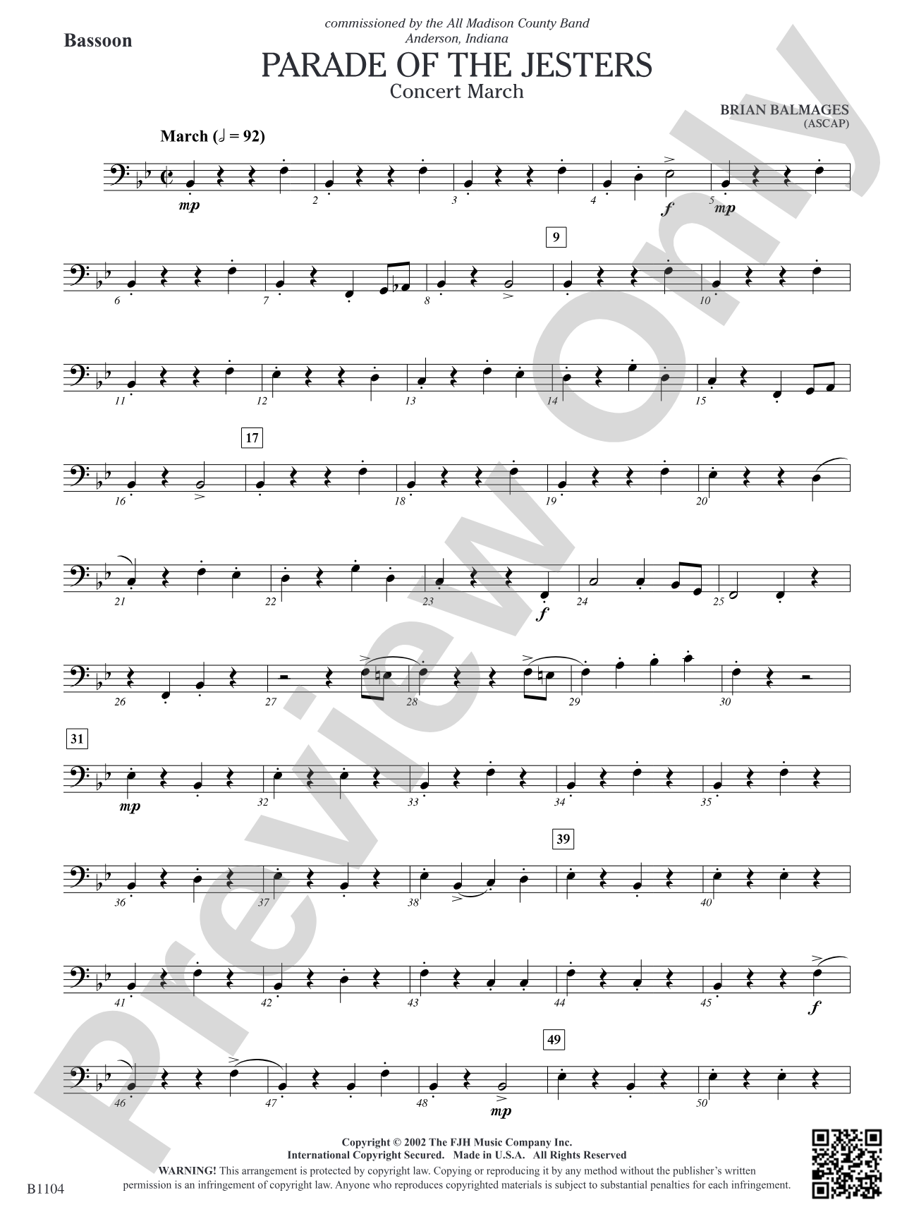 Parade of the Jesters: Bassoon