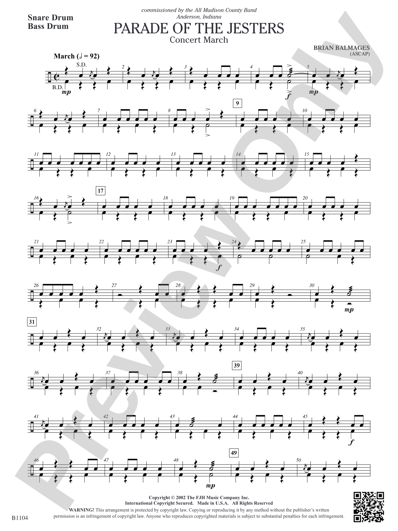 Parade of the Jesters: Snare Drum/Bass Drum