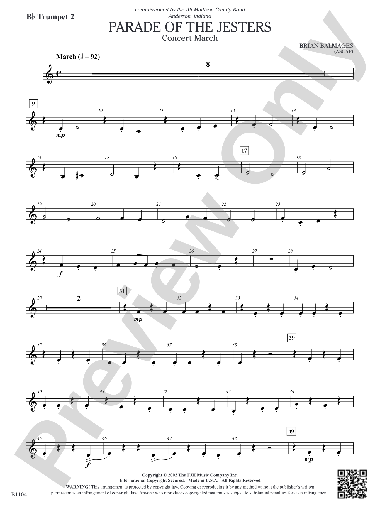 Parade of the Jesters: B-flat Trumpet 2