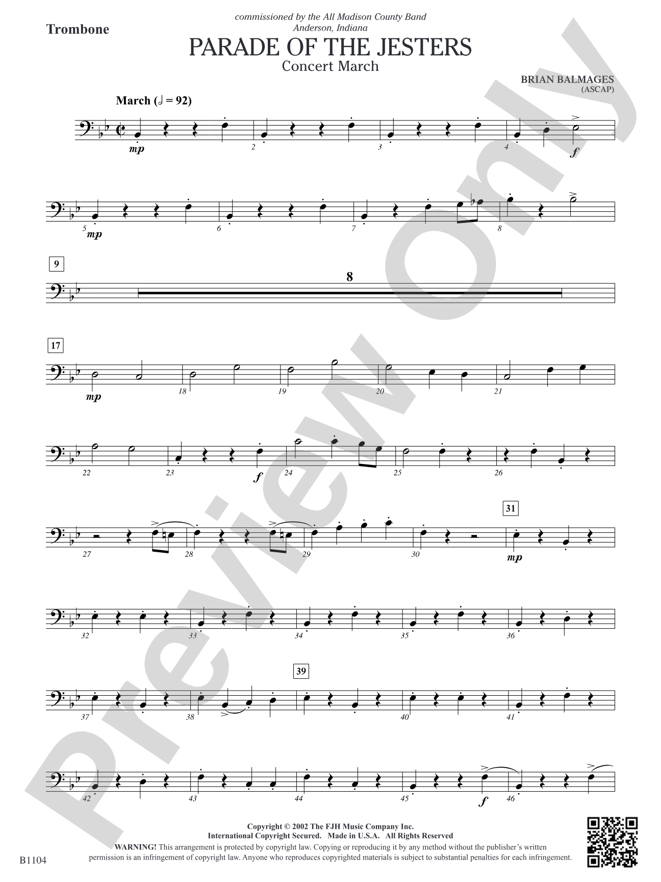 Parade of the Jesters: Trombone