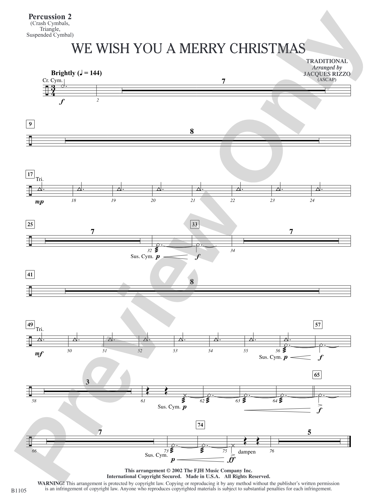 We Wish You a Merry Christmas: Percussion 2