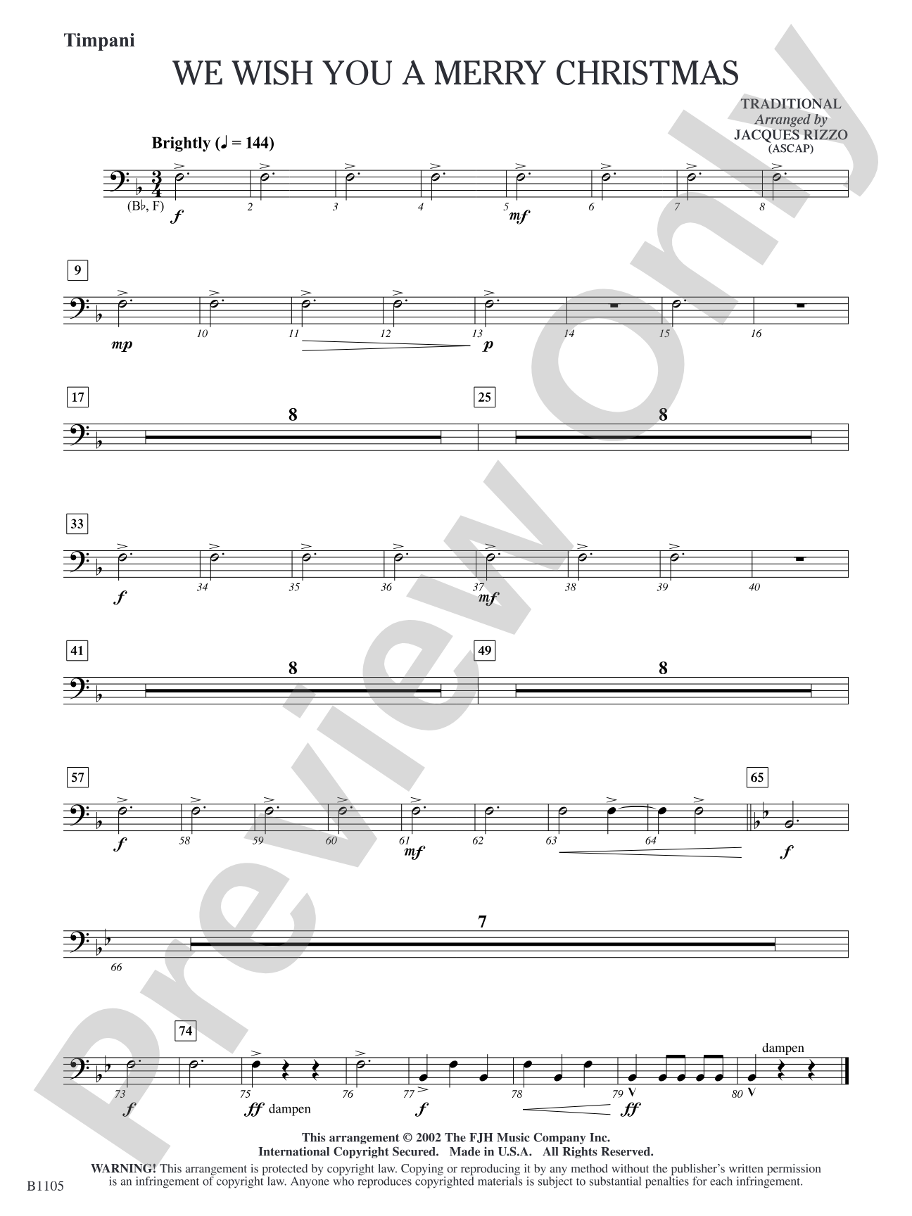 We Wish You a Merry Christmas: Timpani