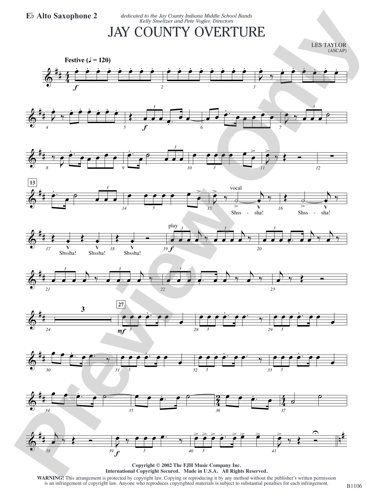 Jay County Overture: E-flat Alto Saxophone 2
