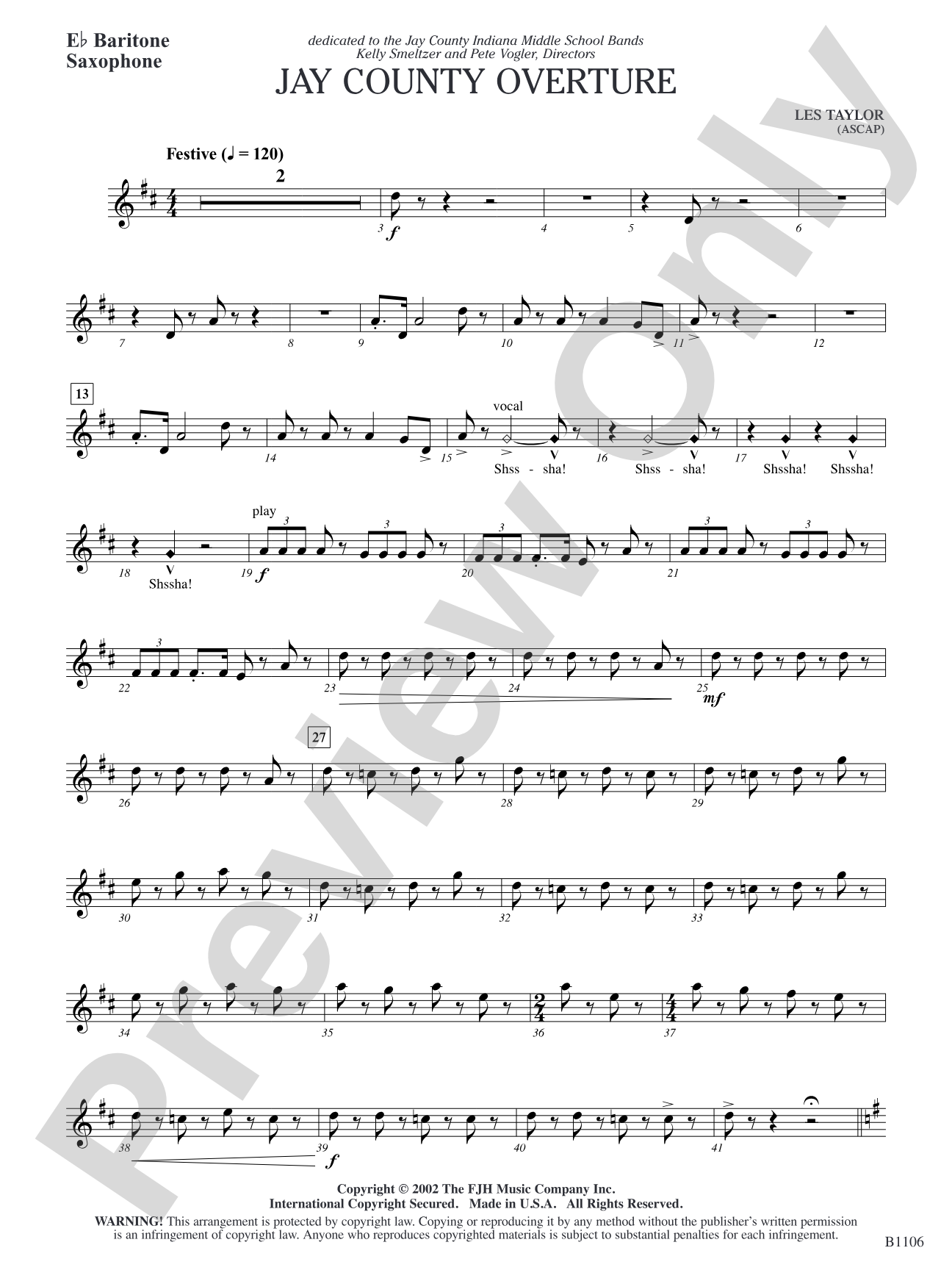 Jay County Overture: E-flat Baritone Saxophone