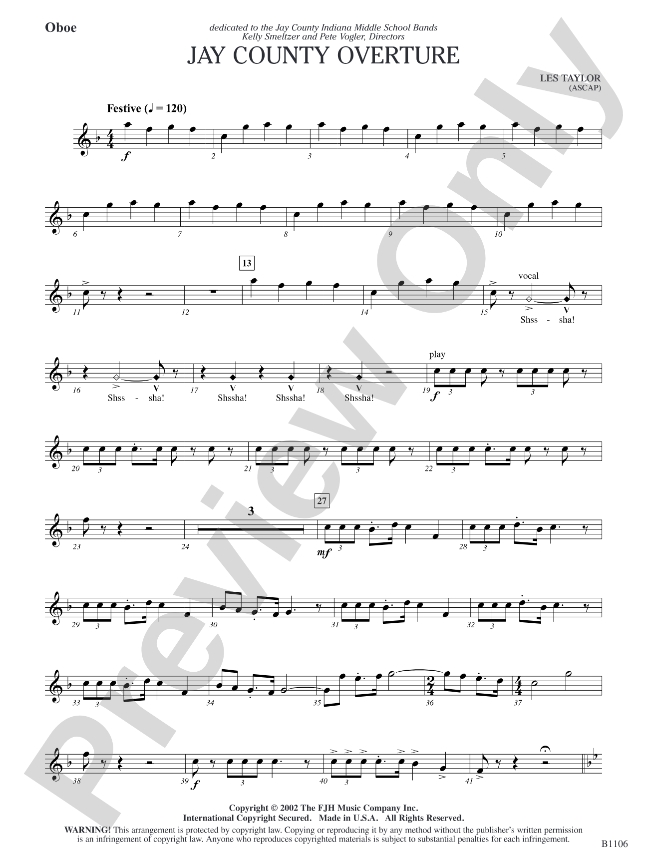 Jay County Overture: Oboe
