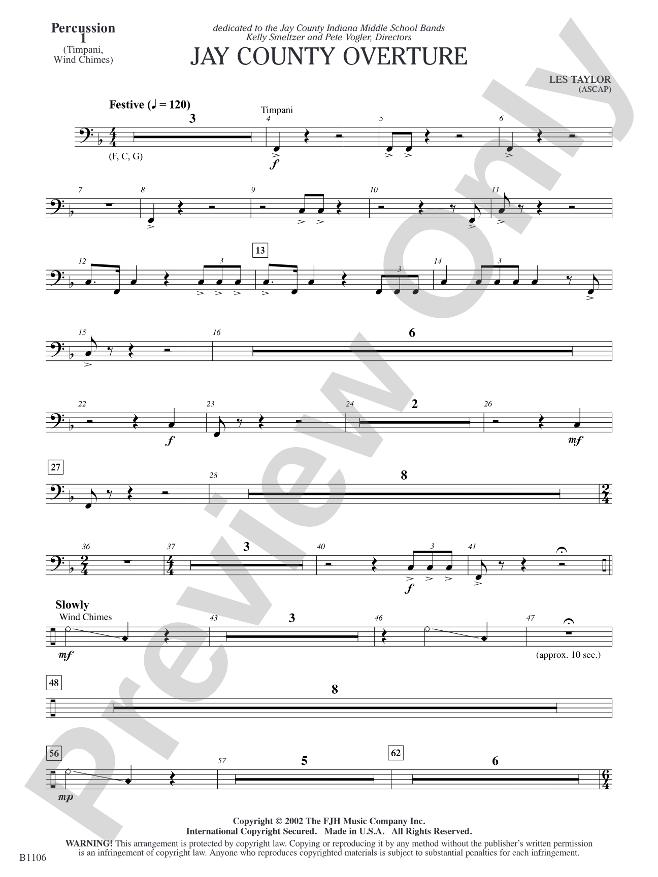 Jay County Overture: Percussion 1