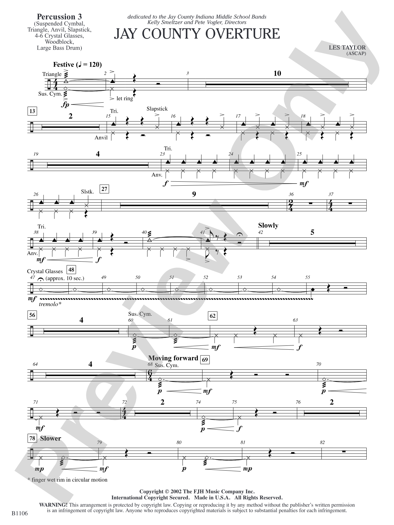 Jay County Overture: Percussion 3