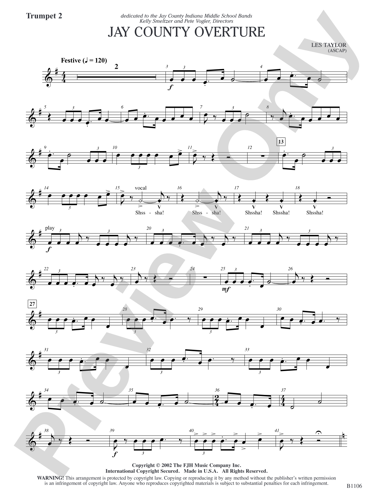 Jay County Overture: B-flat Trumpet 2