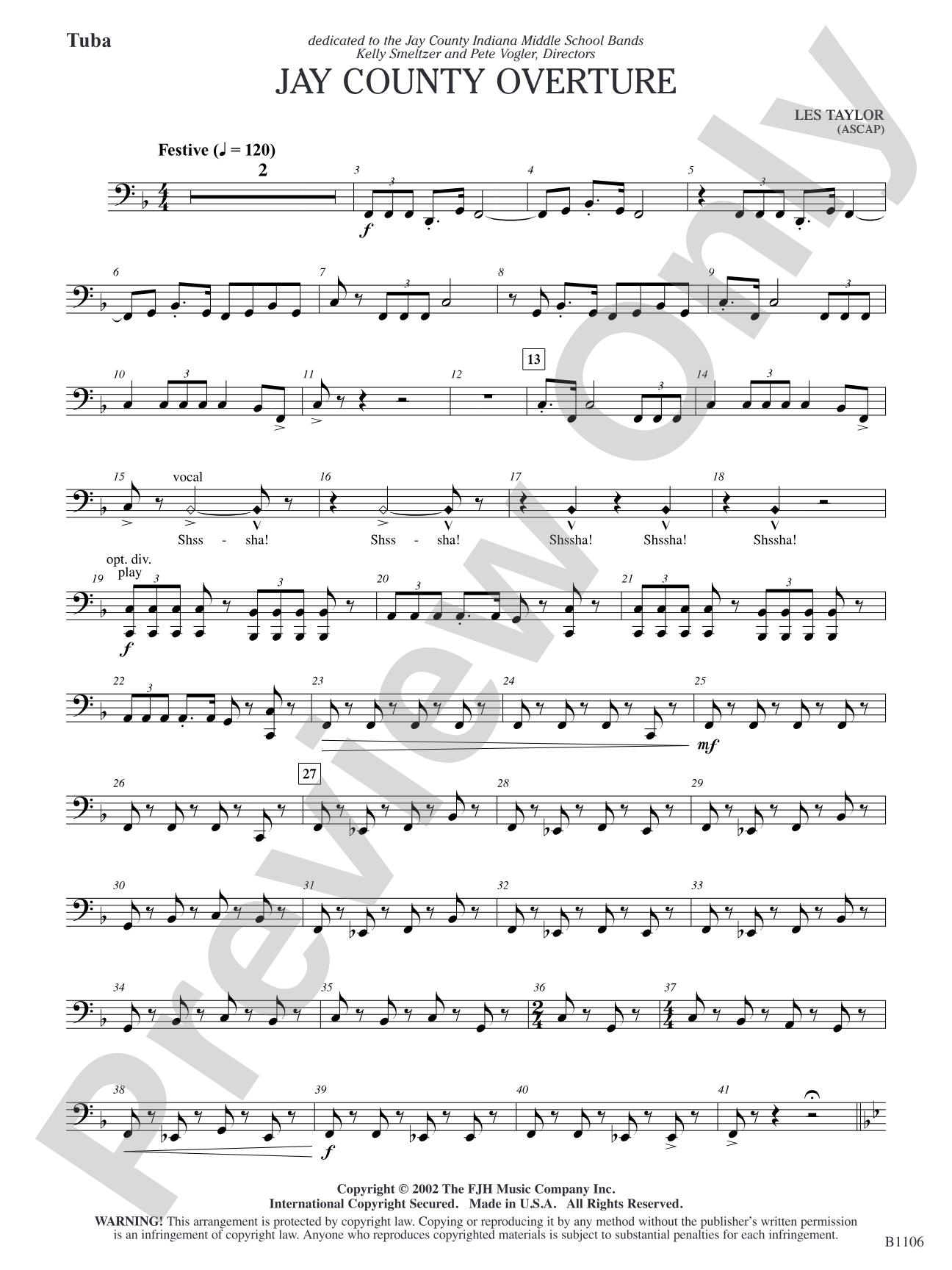 Jay County Overture: Tuba