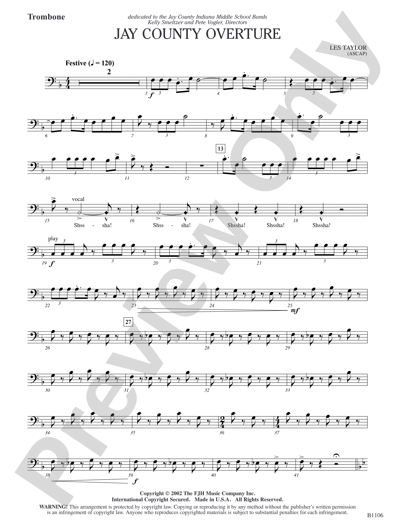 Jay County Overture: Trombone