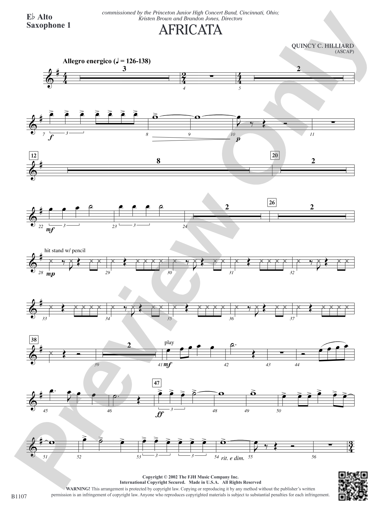 Africata: E-flat Alto Saxophone 1