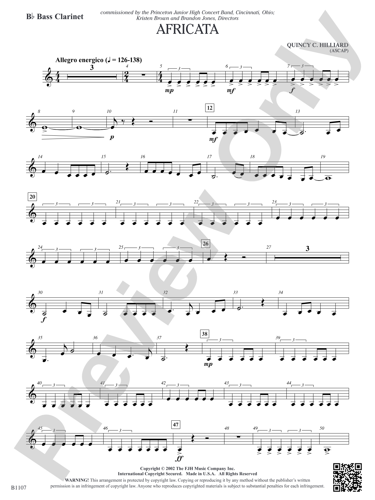 Africata: B-flat Bass Clarinet