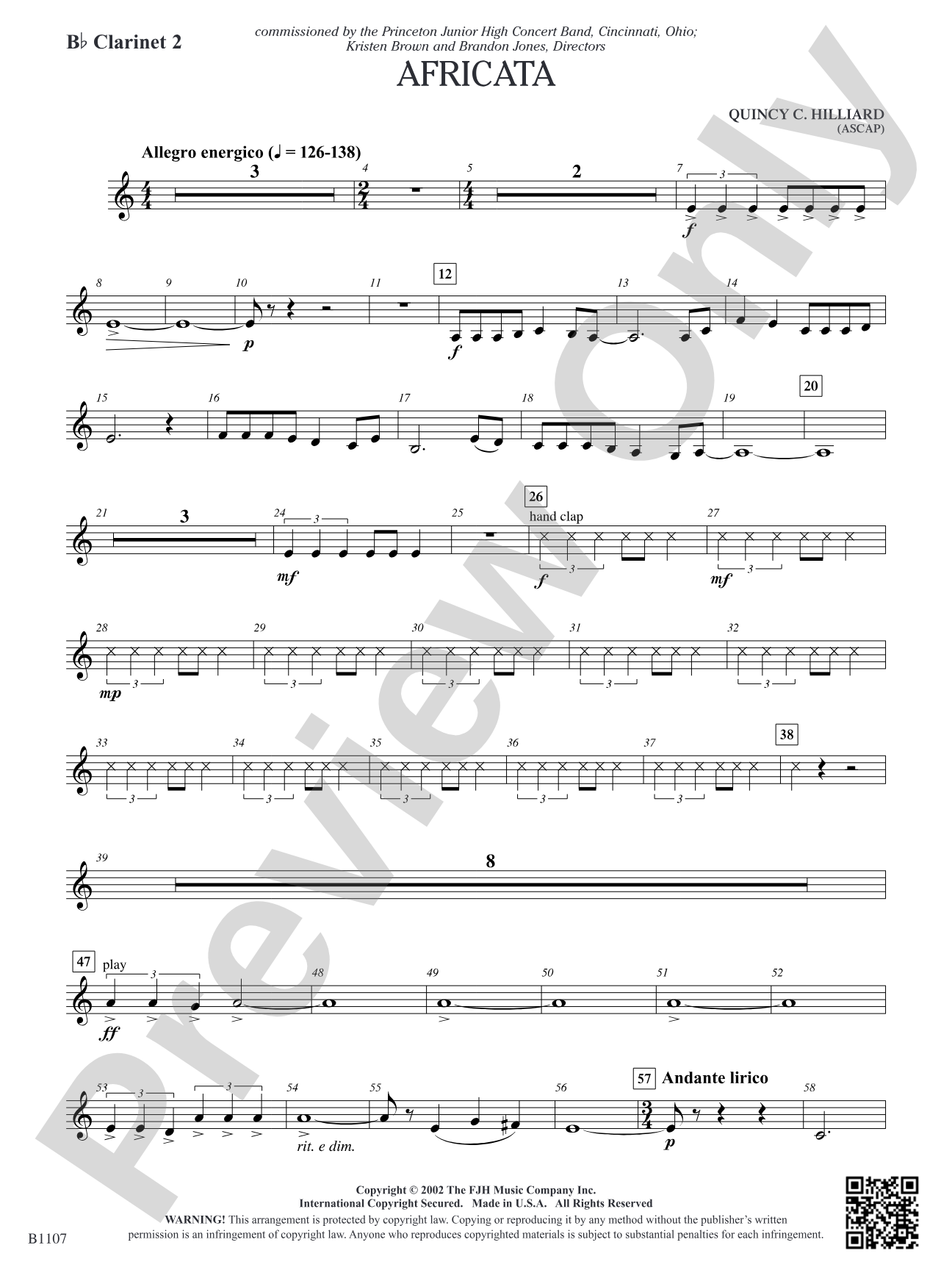 Africata: B-flat Clarinet 2