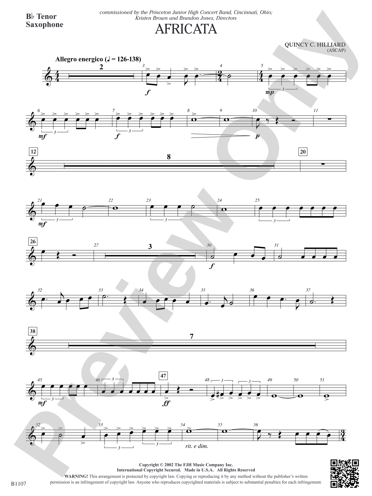 Africata: B-flat Tenor Saxophone