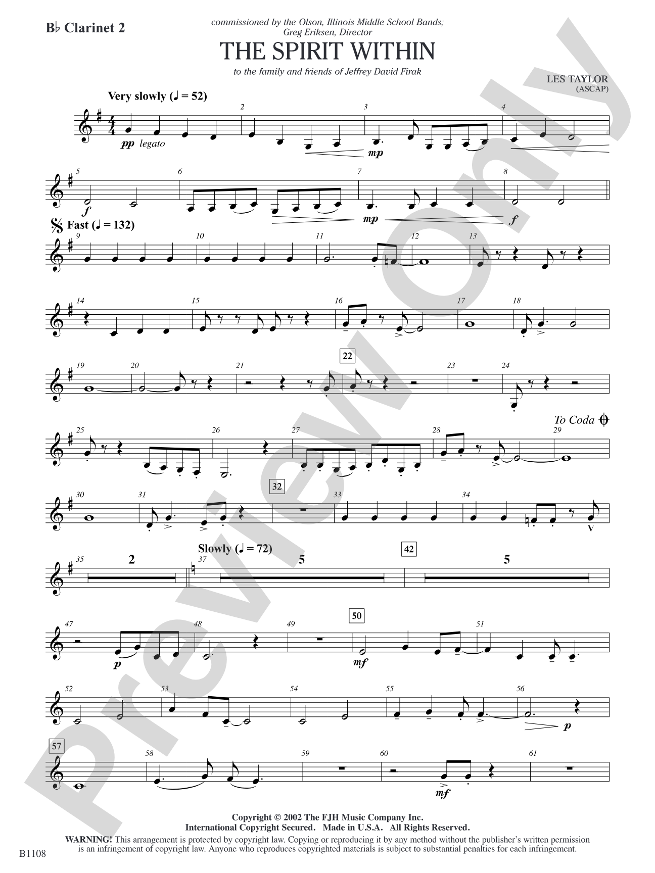 The Spirit Within: B-flat Clarinet 2