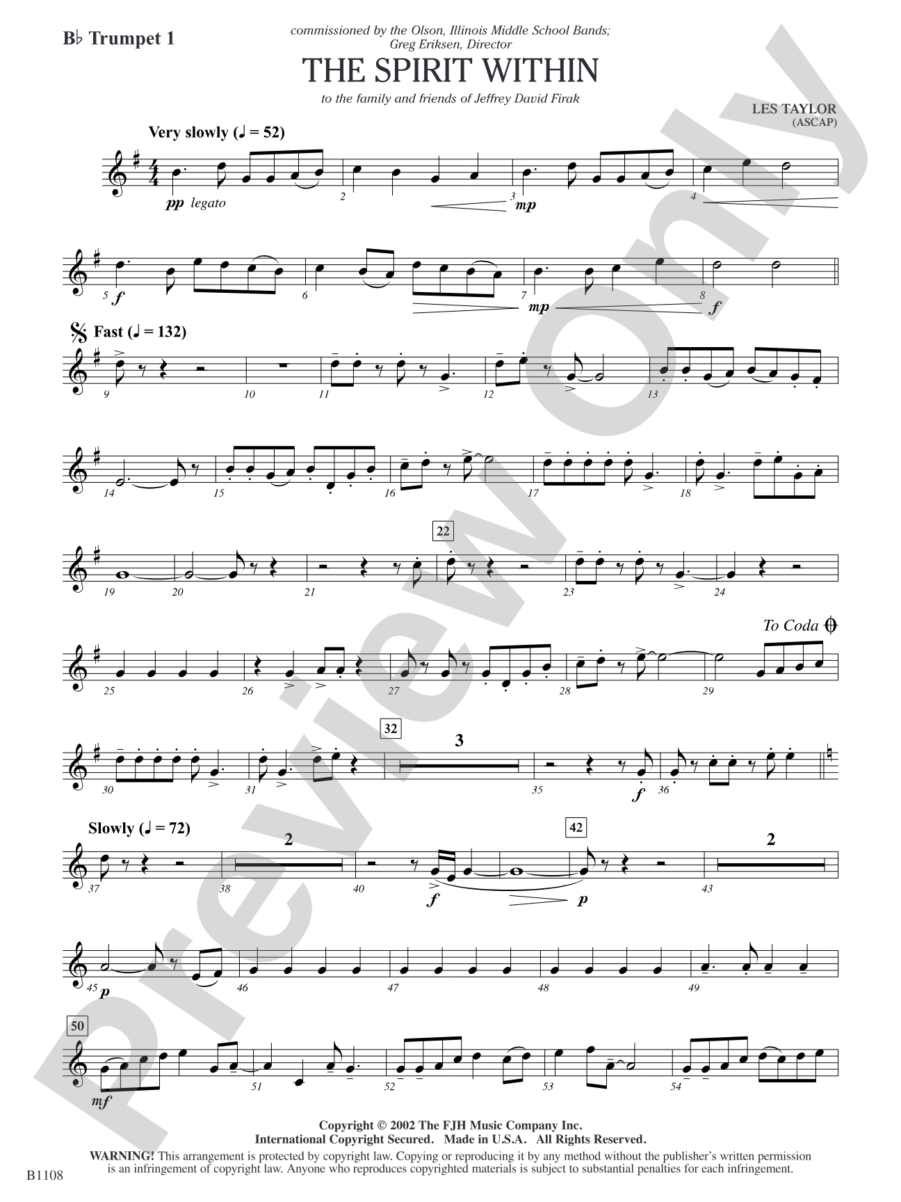 The Spirit Within: B-flat Trumpet 1