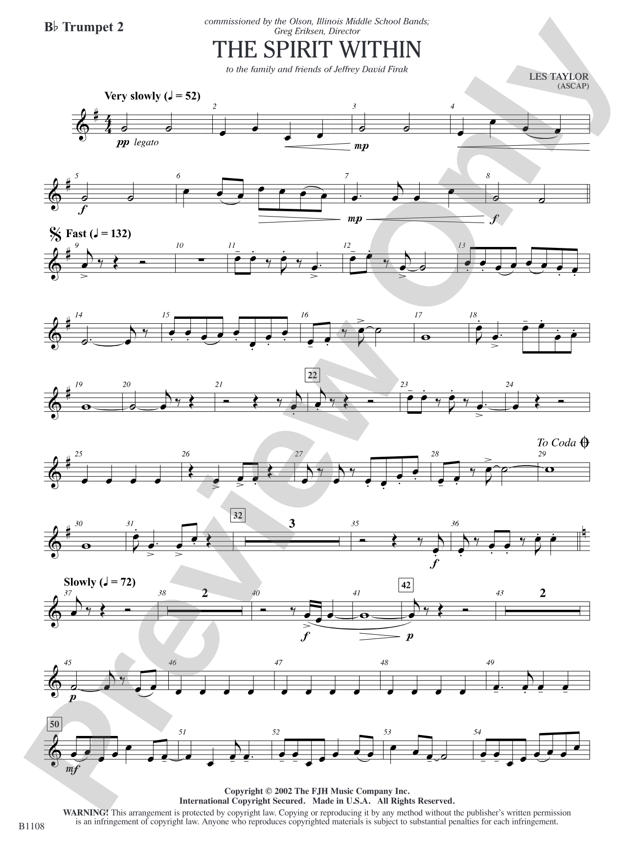 The Spirit Within: B-flat Trumpet 2