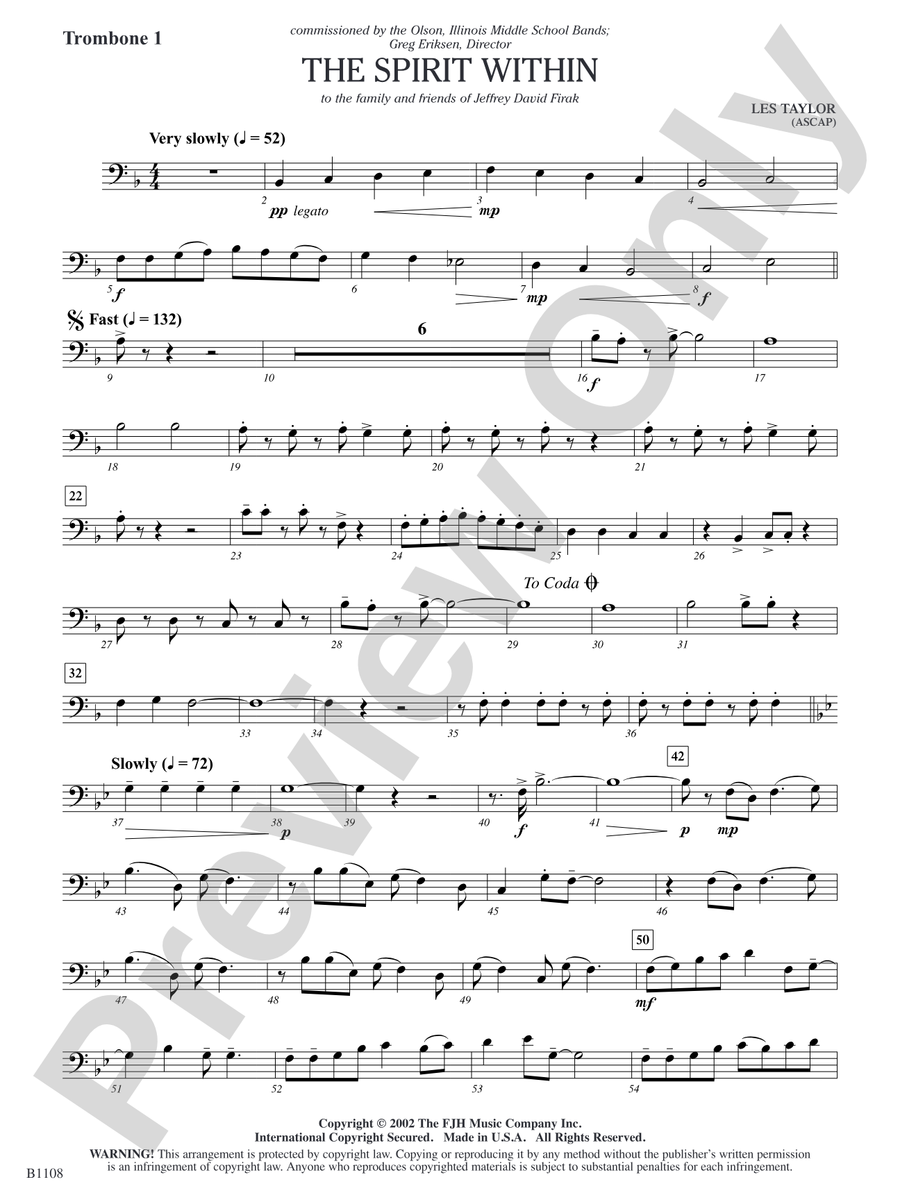 The Spirit Within: Trombone 1