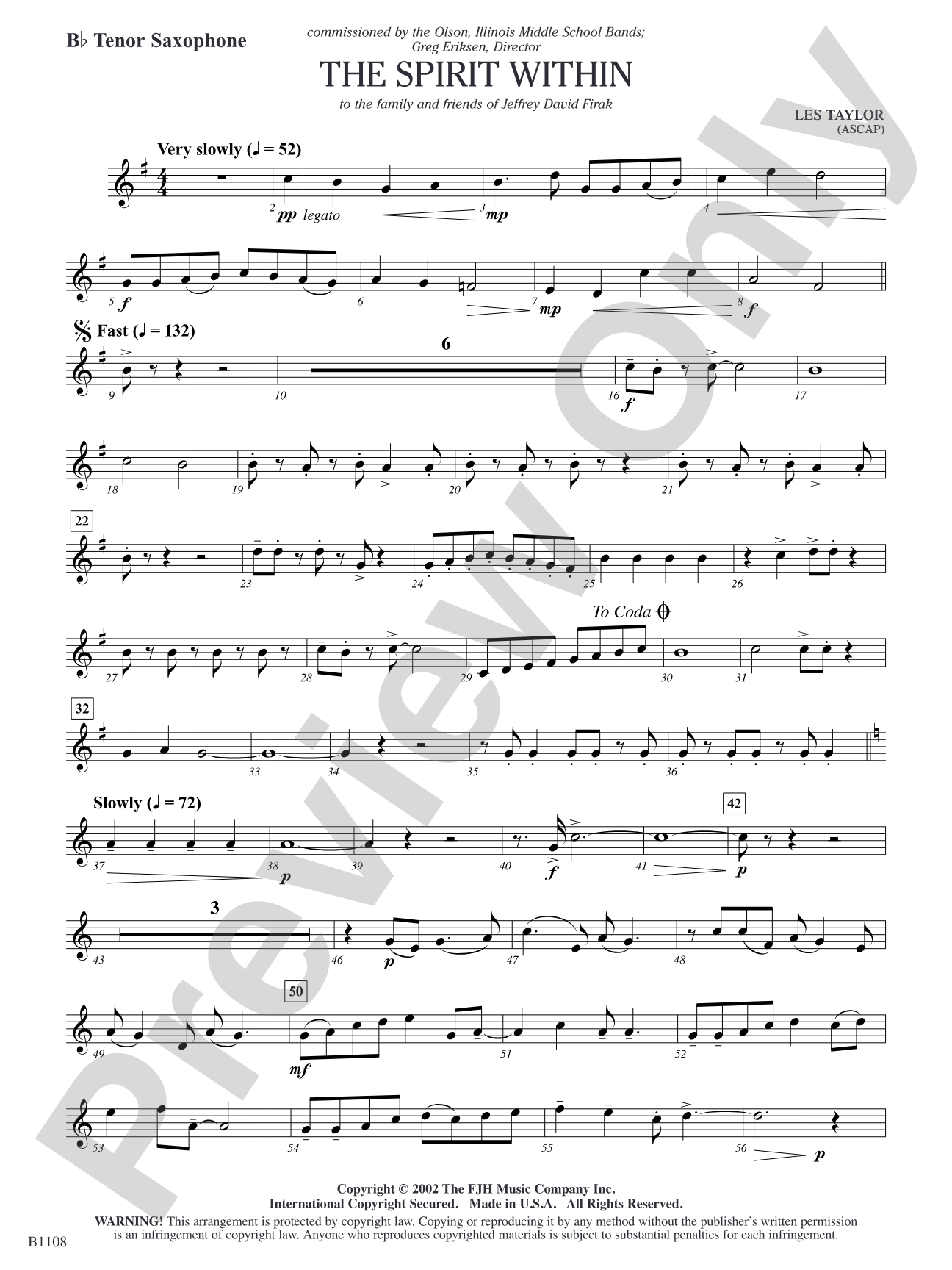 The Spirit Within: B-flat Tenor Saxophone