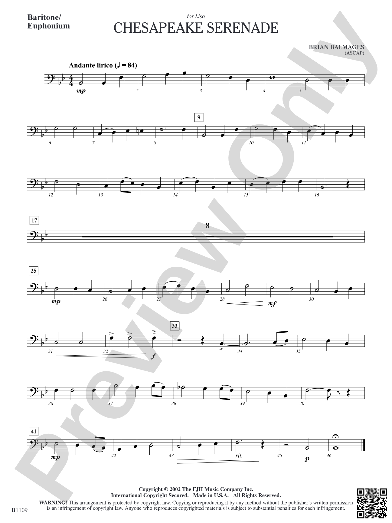 Chesapeake Serenade: Baritone/Euphonium