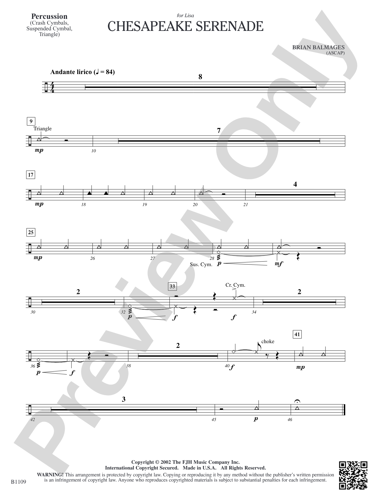 Chesapeake Serenade: Percussion